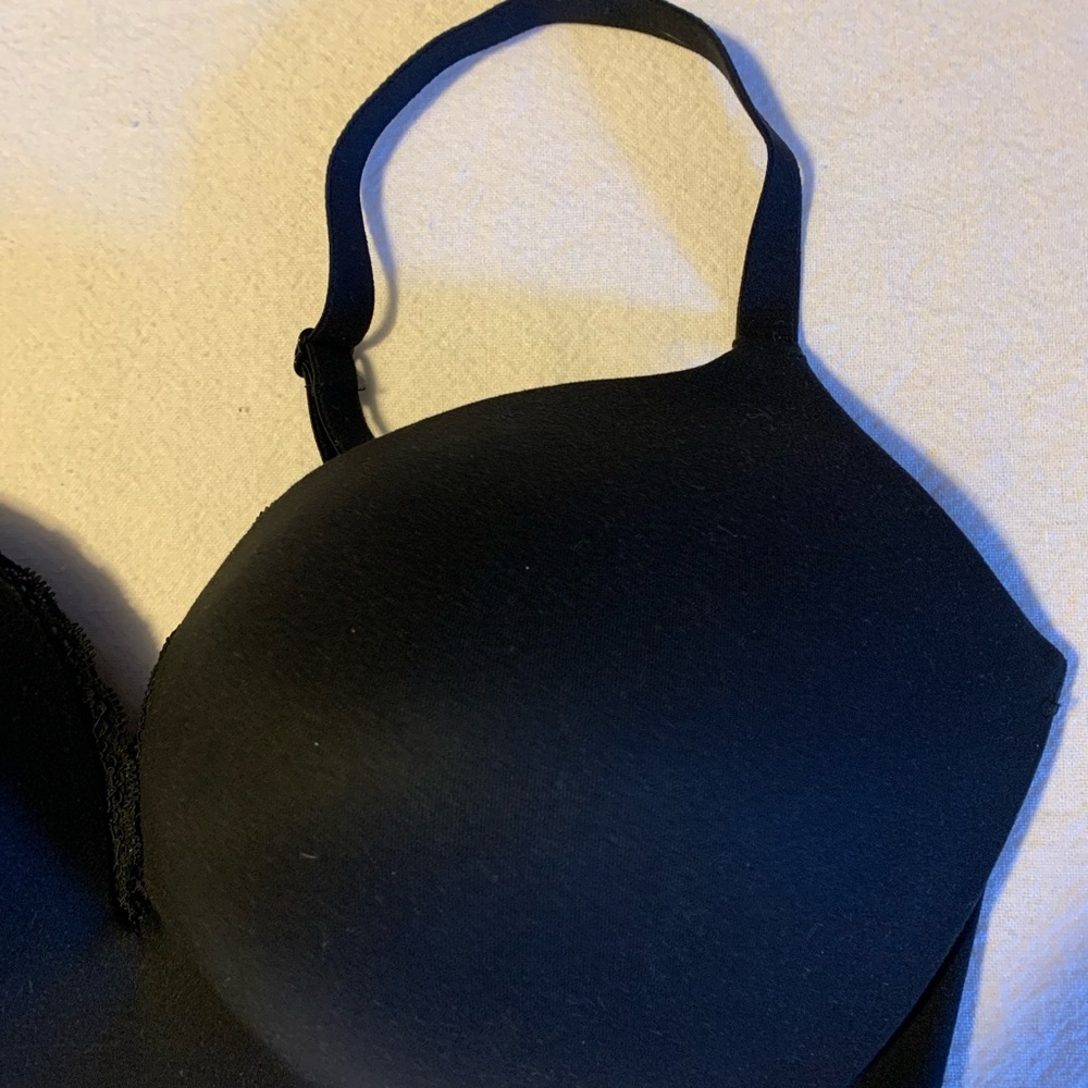 Victoria’s Secret Sweater Bra Lace Detail Black Plunge Slightly Padded #feminine - Picture 3 of 7